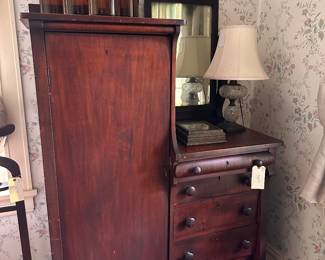 Antique wardrobe with drawers