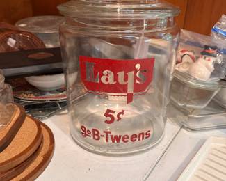 Antique Lays store jar