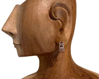 White & Rose Gold with Diamonds Earrings