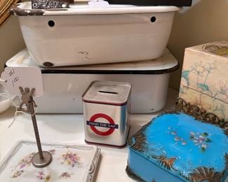 Antique boxes and tins