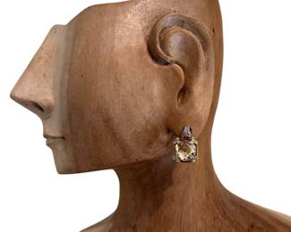 Gold Citrine & Diamond Earrings
