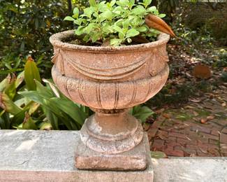 Pair of concrete pots