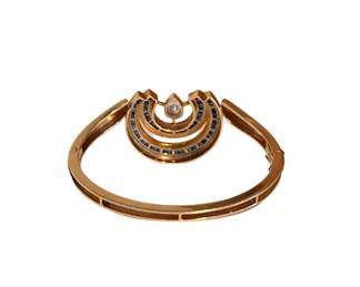 Gold Sapphire Teardrop Diamond Bracelet
