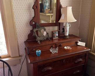 Dresser with antique mirror