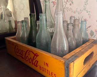 Antique cola bottles