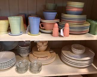 Collection of pastel Hazel Atlas dinnerware