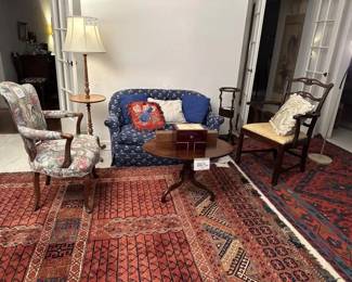 Rug on Left - Oriental Afghan (6'7" x 9')  Rug on Right - Oriental Sumak (5' x 10'2")