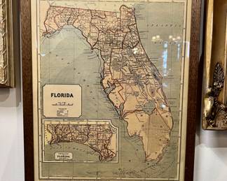 Florida Map Framed