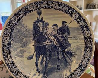 Delft Blue Horse and Riders Platter