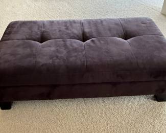 Purple Suede Ottoman