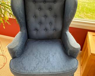 Vintage Blue Wingback Chair