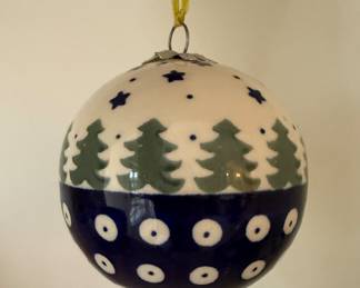 Polish Pottery Christmas Ornament