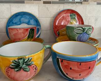 Hand Painted Coffee and Saucer Set