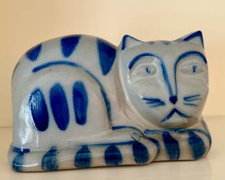 Vintage Eldreth Salt Glazed Cat Sculpture