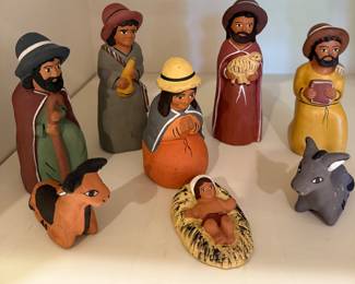 Hand made Clay Nativity from Mexico