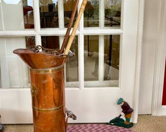 Vintage Copper and Brass Umbrella Stand
