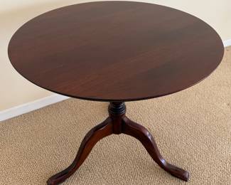 Vintage Round Wood Side Table