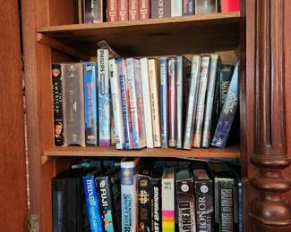 Lots of DVD's, CD's, VHS and Vinyl Records.