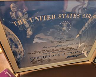 The US Air Force Certificate of Training.