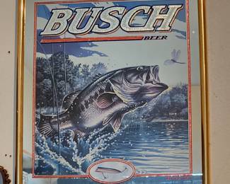 Busch Beer Advertising Mirror.