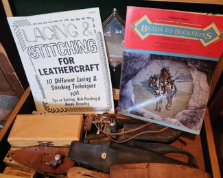 Leather Craft Box and Various Leather Craft Makings.