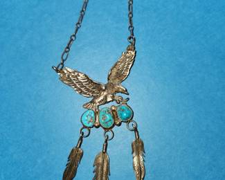 Native American Necklace...Turquoise and Silver.