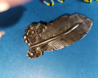 Sterling Silver Hair Piece by the famous (in our local world) 'Blackstar'. Native American local jewelry maker Blackstar who has since passed on...made some fastinating and wonderful jewelry.