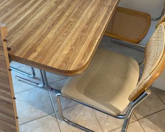 Kitchen table with 4 chairs 36” x 48” with an extension of 12”