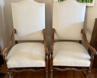 2 French Antique "Os de Mouton" Armchairs