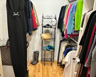 Wonderful Women's Closet with Designer Clothing and Accessories, Size Medium-Large.