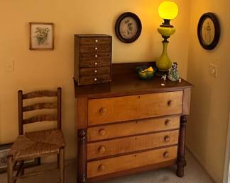 Gorgeous Burlwood Accented Chest of Drawers with Still More Gorgeous Decor.