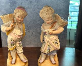 Wonderful Pair of Bisque Porcelain Figurines