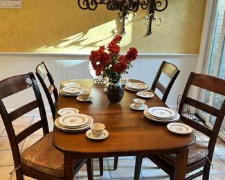 Simply Stunning & Locally Made TenPenny Dining Table with Four Chairs Available.