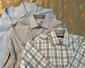 Amazing Selection of Men's Designer Dress Shirts with Brands Ranging from Polo to Peter Millar, Size Medium & Large.