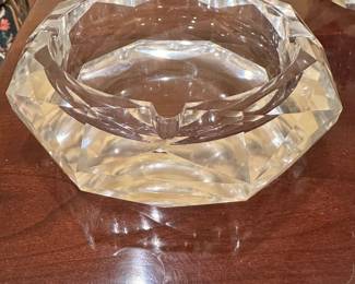 Vintage French Crystal Cut Ashtray, 4".