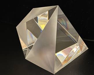 Absolutely Stunning Christopher Reis Abstract Crystal Statue, Signed and Numbered 06/82.