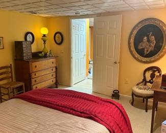 Fantastic Bedroom in the Lower Level Full of Vintage and Antique Treasures.
