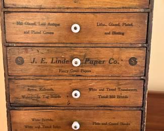 Incredible J.E Linde Paper Company General Store Cabinet.