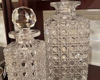 Stunning Pair of Crystal Decanters.