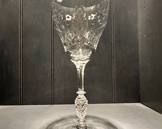 Detailed View of the Vintage Crystal Rock Sharpe Wine Glasses.