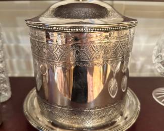 Gorgeous Antique Silver Plate Biscuit Barrell