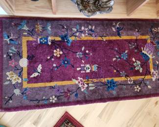 Chinese Art Deco Antique Handwoven Rug. 