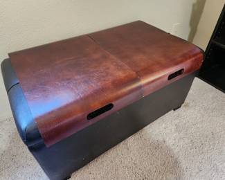 Leather Trunk with a unusual Cover. 