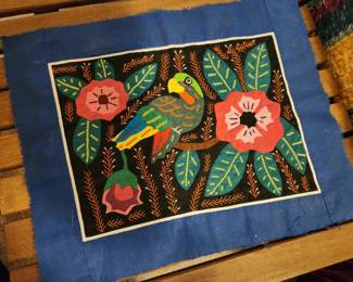 Handmade stitched art from Panama or Columbia. 