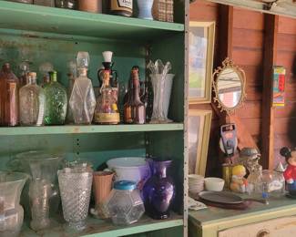 Old bottles, vases, tea pots