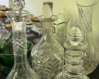 Vintage crystal decanters