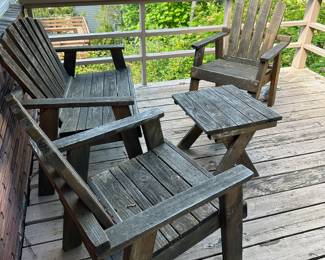 Vintage wood patio or deck set