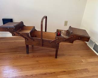 Vintage sewing table cabinet