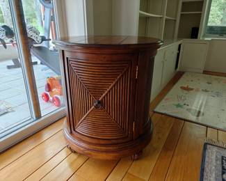 #103 Tommy Bahama Round Side Table with Storage 26"W 28"H