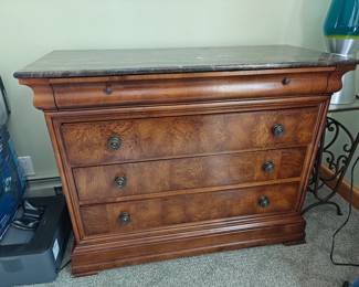 #204 Ethan Allen Burl Wood Panel 4 Drawer Dresser 42x18x33